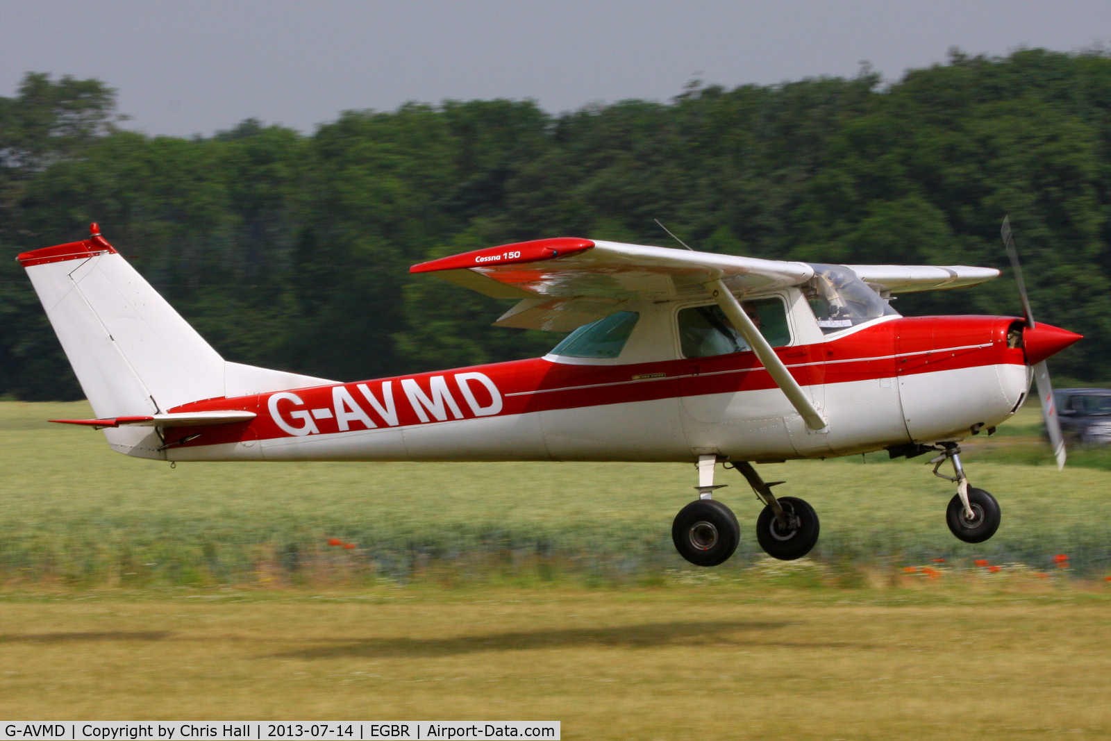 G-AVMD, 1966 Cessna 150G C/N 150-65504, at the Real Aeroplane Club's Wings & Wheels fly-in, Breighton