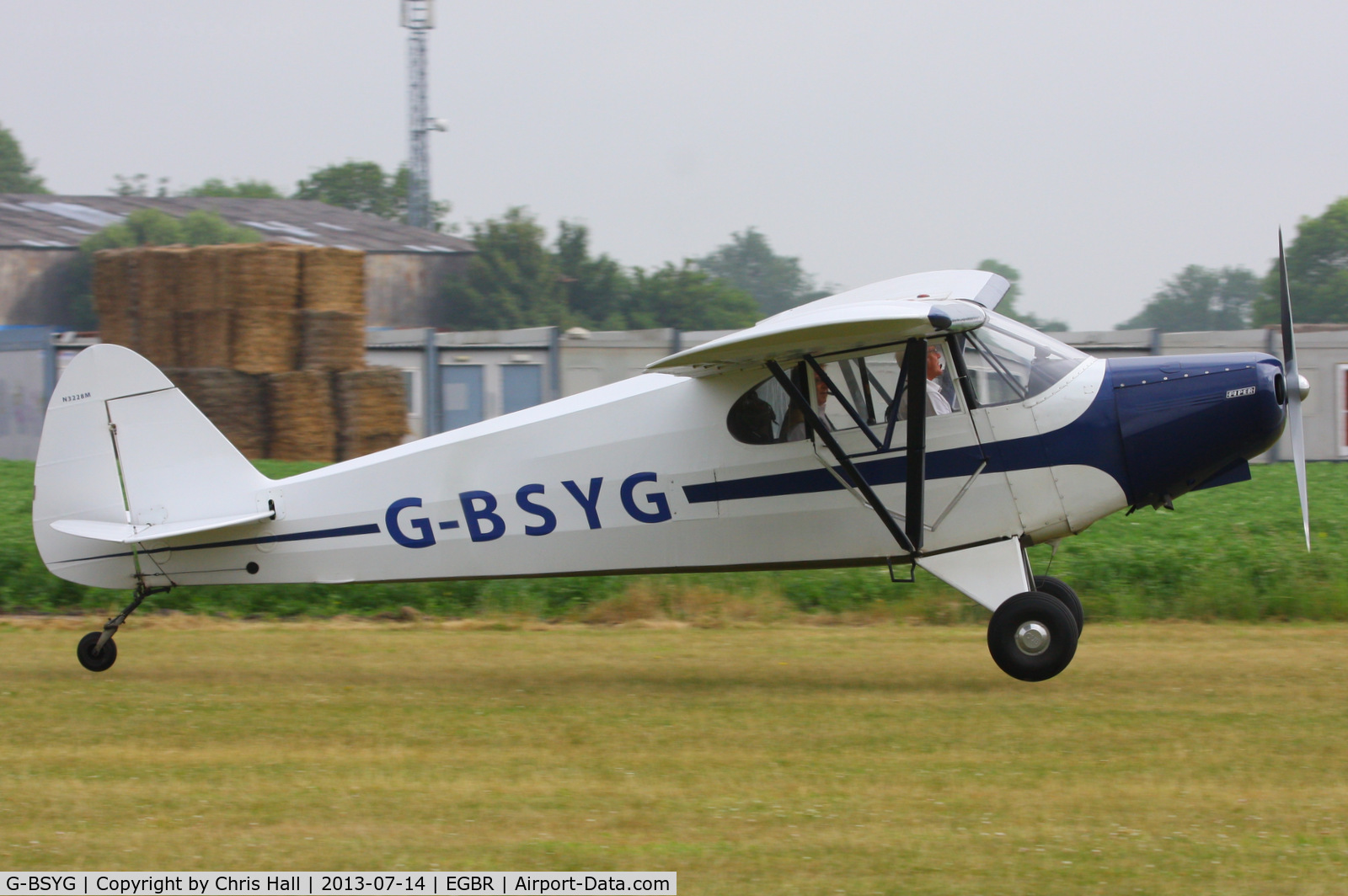 G-BSYG, 1947 Piper PA-12 Super Cruiser C/N 12-2106, at the Real Aeroplane Club's Wings & Wheels fly-in, Breighton