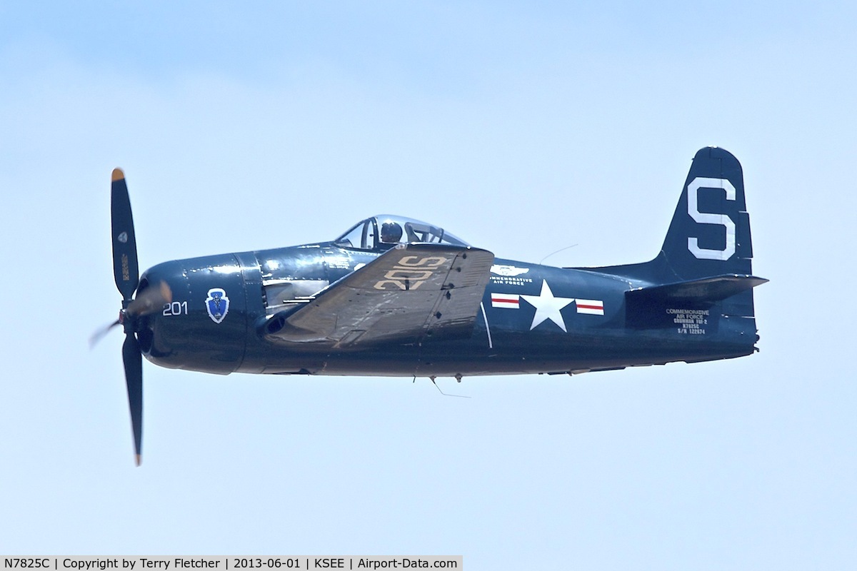 N7825C, 1948 Grumman F8F-2 (G58) Bearcat C/N D.1227, At 2013 Wings Over Gillespie Airshow in San Diego , California
