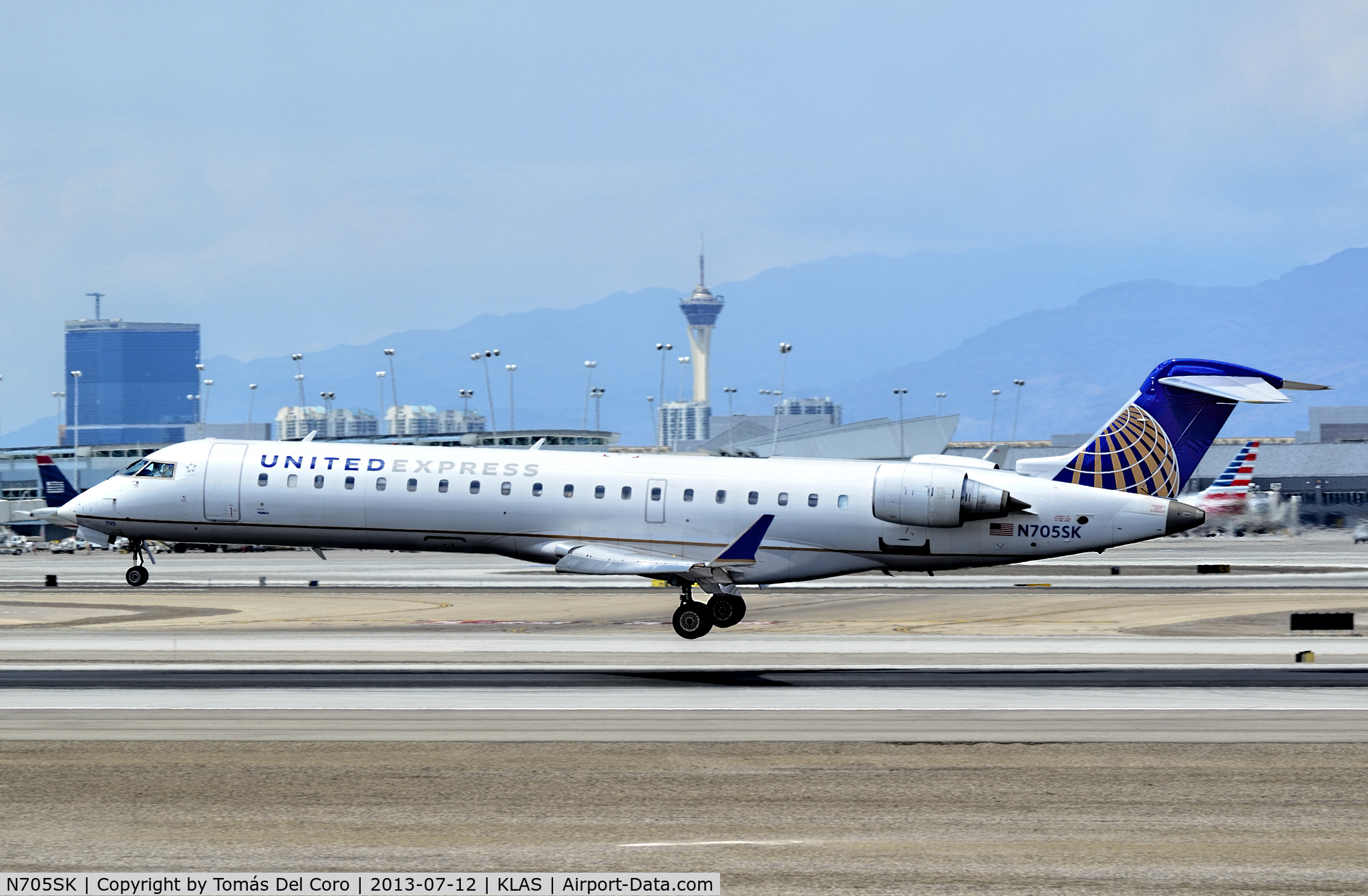 N705SK, 2004 Bombardier CRJ-701 (CL-600-2C10) Regional Jet C/N 10145, N705SK United Express (SkyWest Airlines) Canadair CL-600-2C10 Regional Jet CRJ-700 (cn 10145)

McCarran International Airport (KLAS)
Las Vegas, Nevada
TDelCoro
July 12, 2013