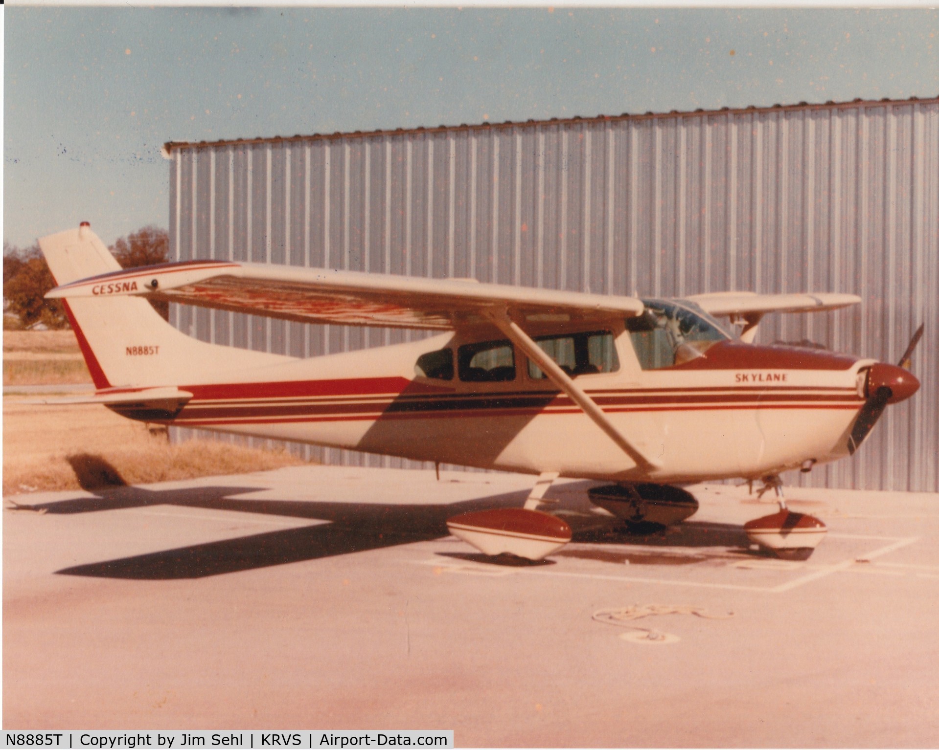 N8885T, 1960 Cessna 182C Skylane C/N 52785, The photo, taken about June of 1981, was a few days after 8885T received a fresh paint job using a much later Skylane paint scheme.  Photo was taken at the plane's Tulsa, Oklahoma home.