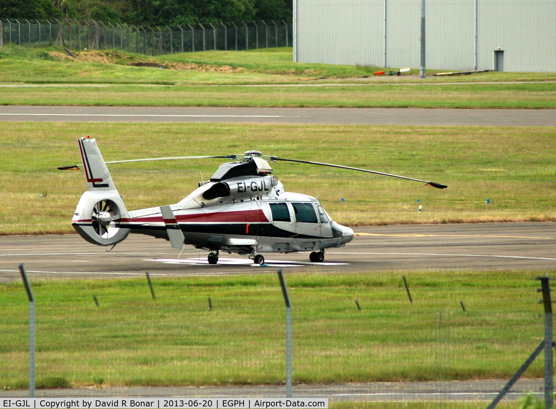 EI-GJL, 2007 Eurocopter AS-365N-3 Dauphin 2 C/N 6785, A visitor from Ireland - parked in-front of the 'Old Turnhouse' hangar