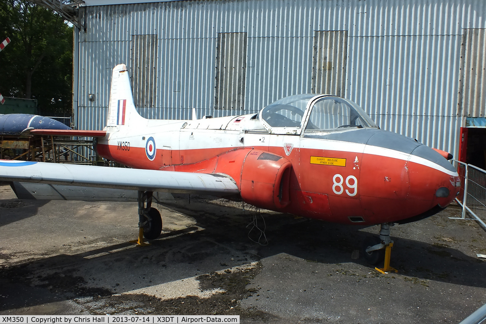 XM350, 1959 Hunting P-84 Jet Provost T.3A C/N PAC/W/6307, preserved at the South Yorkshire Aircraft Museum, AeroVenture, Doncaster