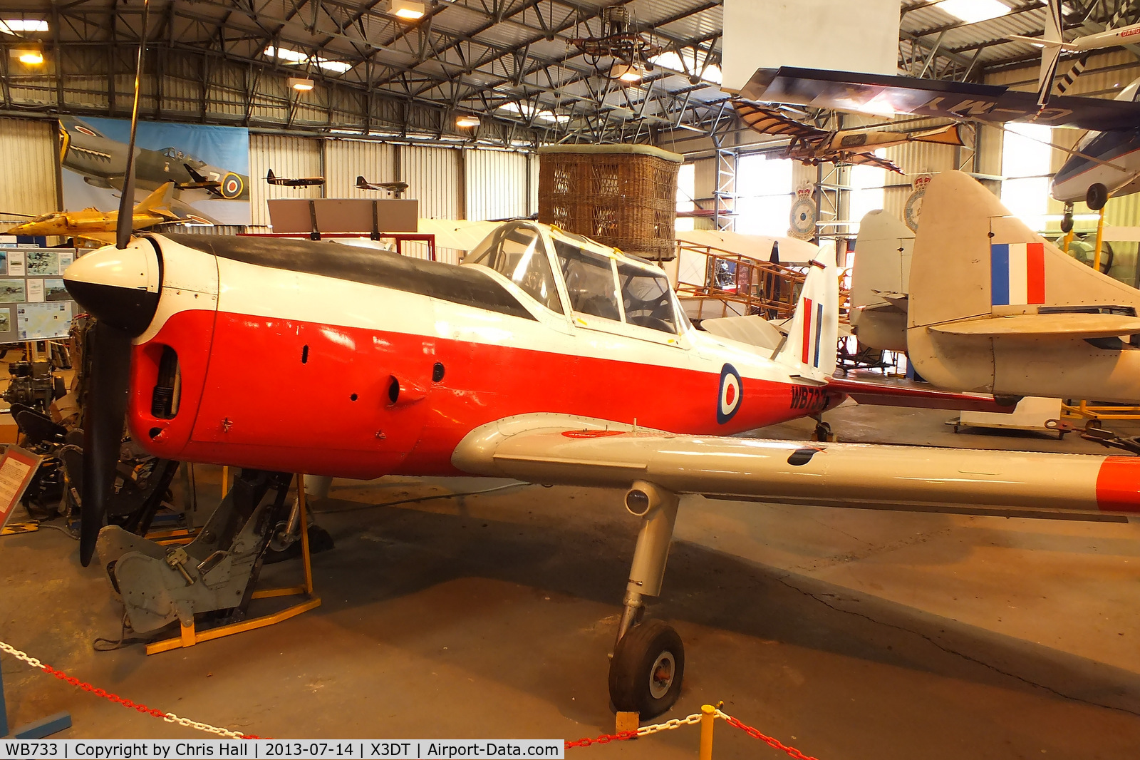WB733, 1950 De Havilland DHC-1 Chipmunk T.10 C/N C1/0182, preserved at the South Yorkshire Aircraft Museum, AeroVenture, Doncaster