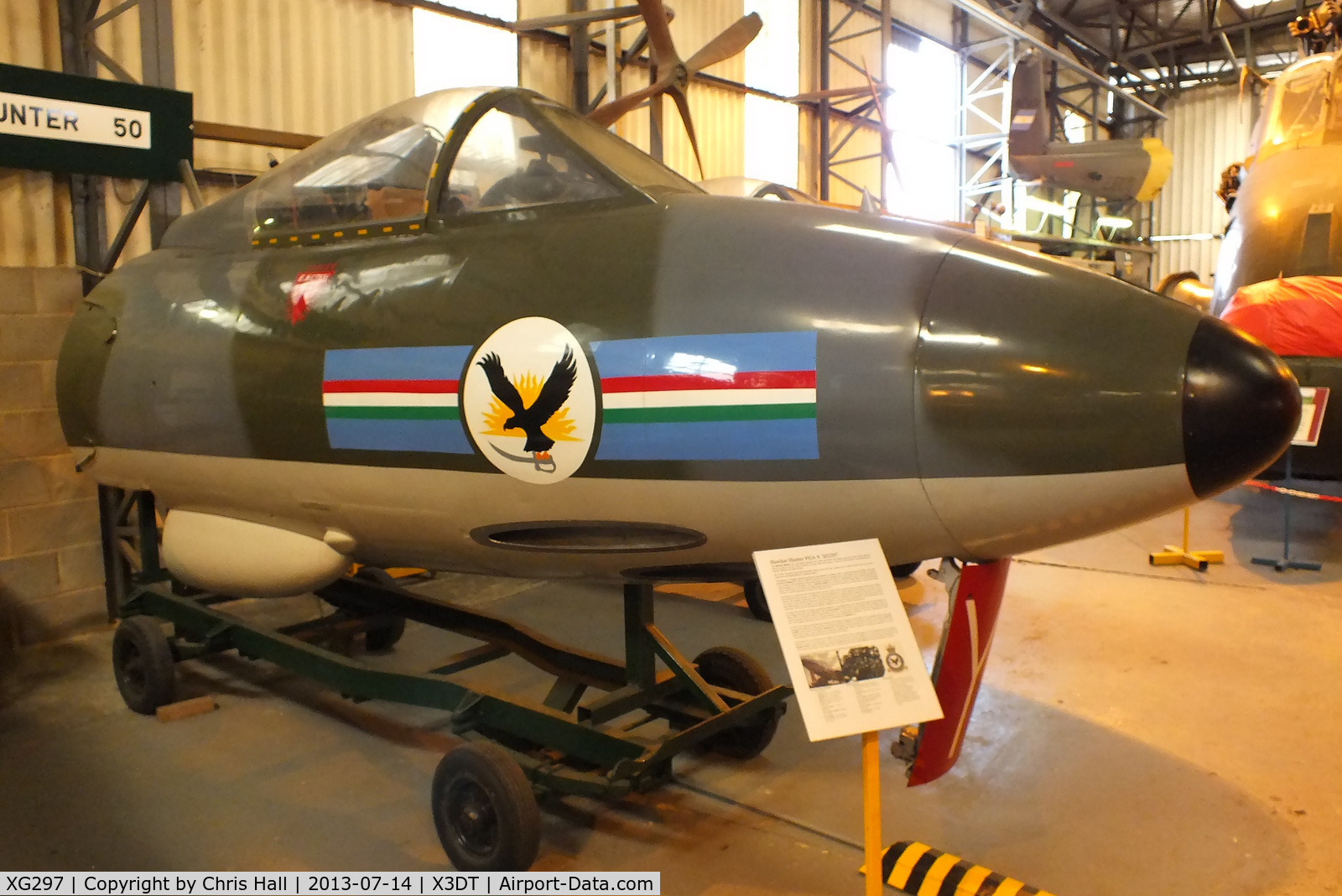 XG297, 1956 Hawker Hunter FGA9 C/N 41H/680083, preserved at the South Yorkshire Aircraft Museum, AeroVenture, Doncaster