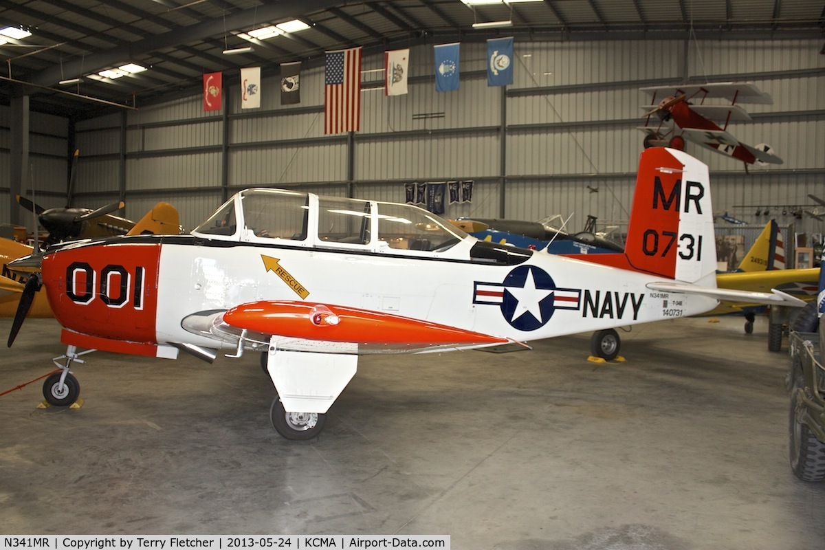 N341MR, 1955 Beech D-45 (T-34B) Mentor C/N BG-65, Being exhibited at the Southern Californian Wing of the Commemorative Air Force at their Museum in Camarillo