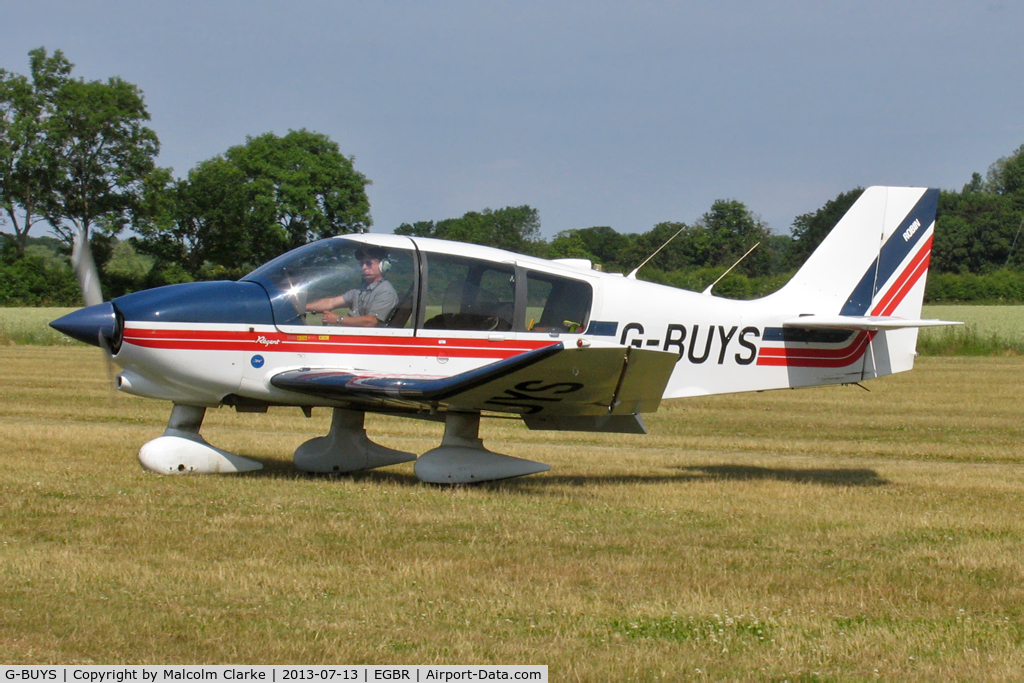 G-BUYS, 1993 Robin DR-400-180 Regent Regent C/N 2197, Robin DR-400-180 Regent at The Real Aeroplane Company's Wings & Wheels Fly-In, Breighton Airfield, July 2013.