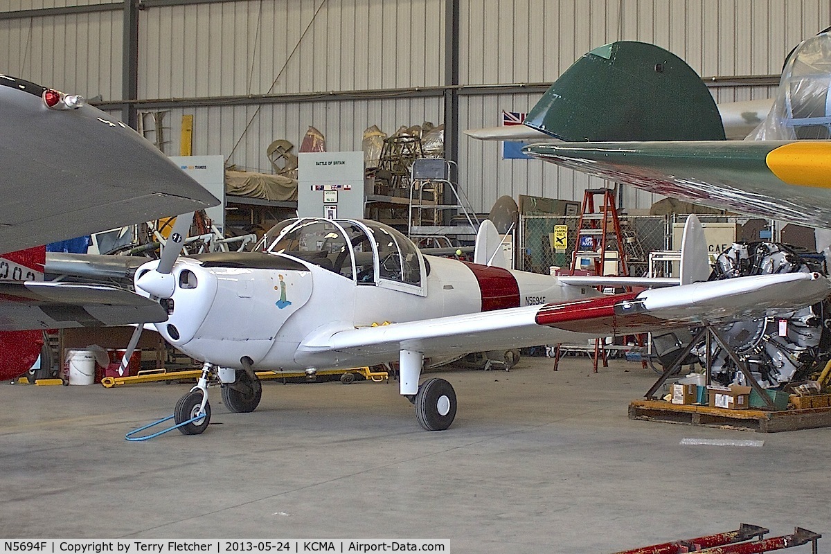 N5694F, 1966 Alon A2 Aircoupe C/N A-194, CAF restoration hangar at Camarillo