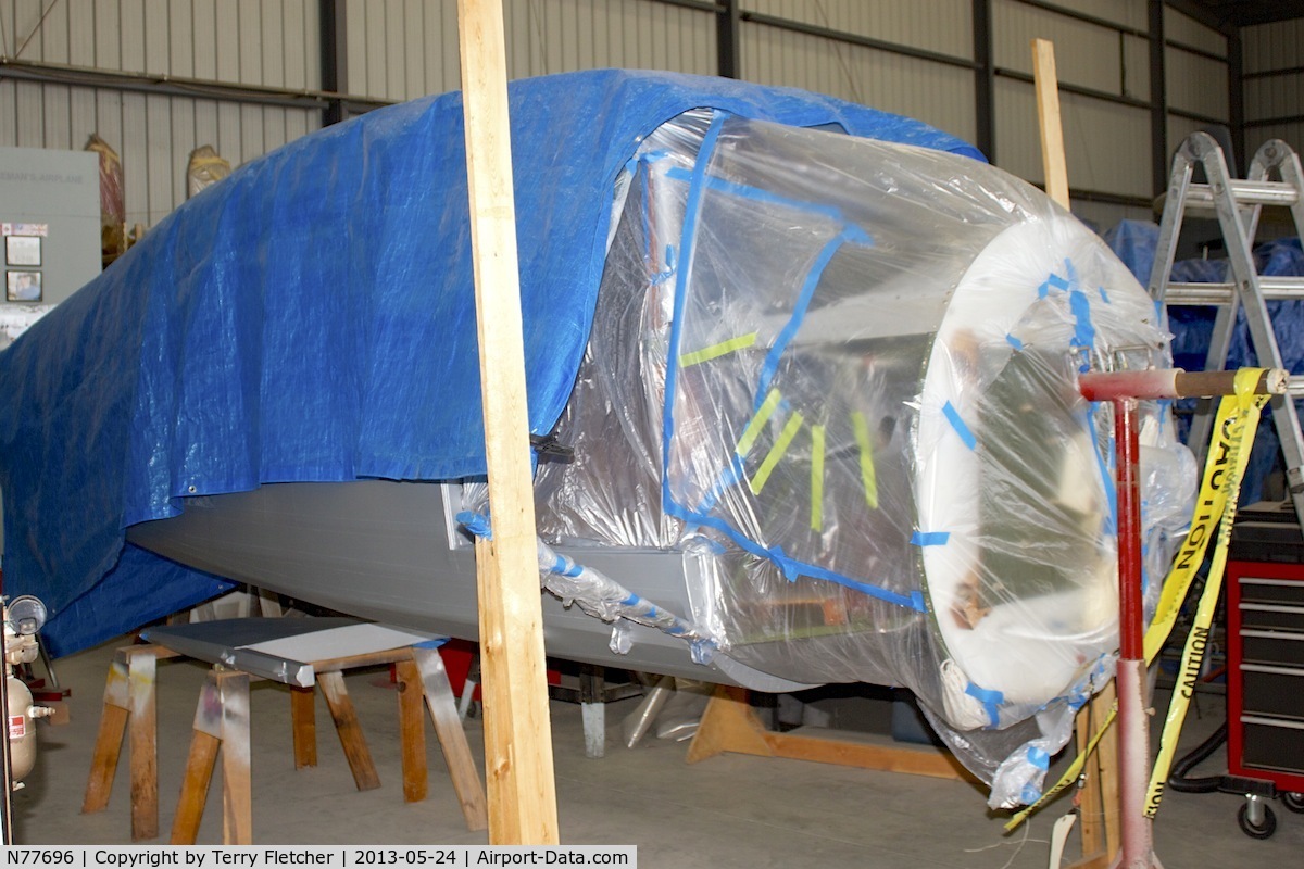 N77696, 1947 Fairchild 24R-46 C/N R46337, CAF restoration hangar at Camarillo