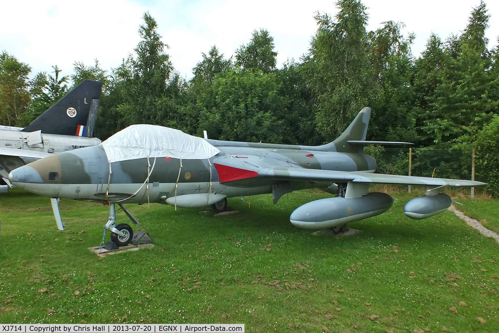 XJ714, 1957 Hawker Hunter FR.10 C/N 41H/688089, Composite airframe built from unwanted spares from WT684, XF383, XM126, XG226, PH-NLH & ET-272, Preserved at the East Midlands Aeropark