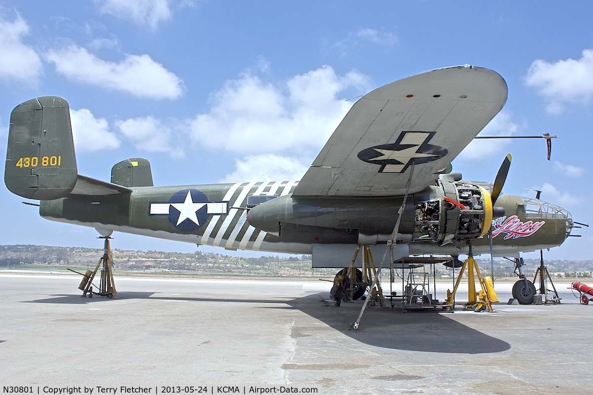 N30801, 1944 North American TB-25N Mitchell C/N 108-34076, At Camarillo Airport , California