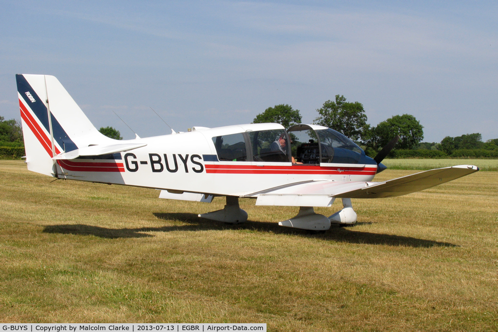 G-BUYS, 1993 Robin DR-400-180 Regent Regent C/N 2197, Robin DR-400-180 Regent at The Real Aeroplane Company's Wings & Wheels Fly-In, Breighton Airfield, July 2013.