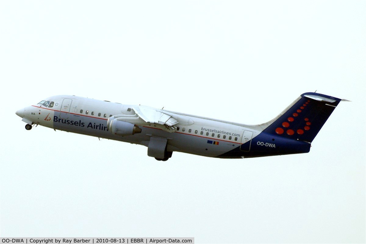 OO-DWA, 1997 British Aerospace Avro 146-RJ100 C/N E3308, BAe 146-RJ100 [E3308] (Brussels Airlines) Brussels~OO 13/08/2010