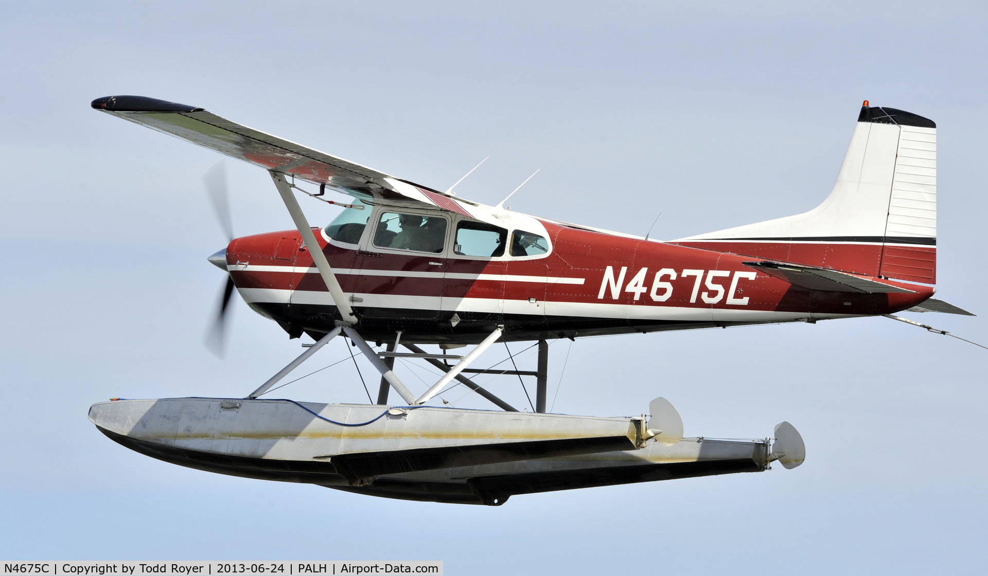N4675C, 1974 Cessna A185F Skywagon 185 C/N 18502592, Landing at Lake Hood