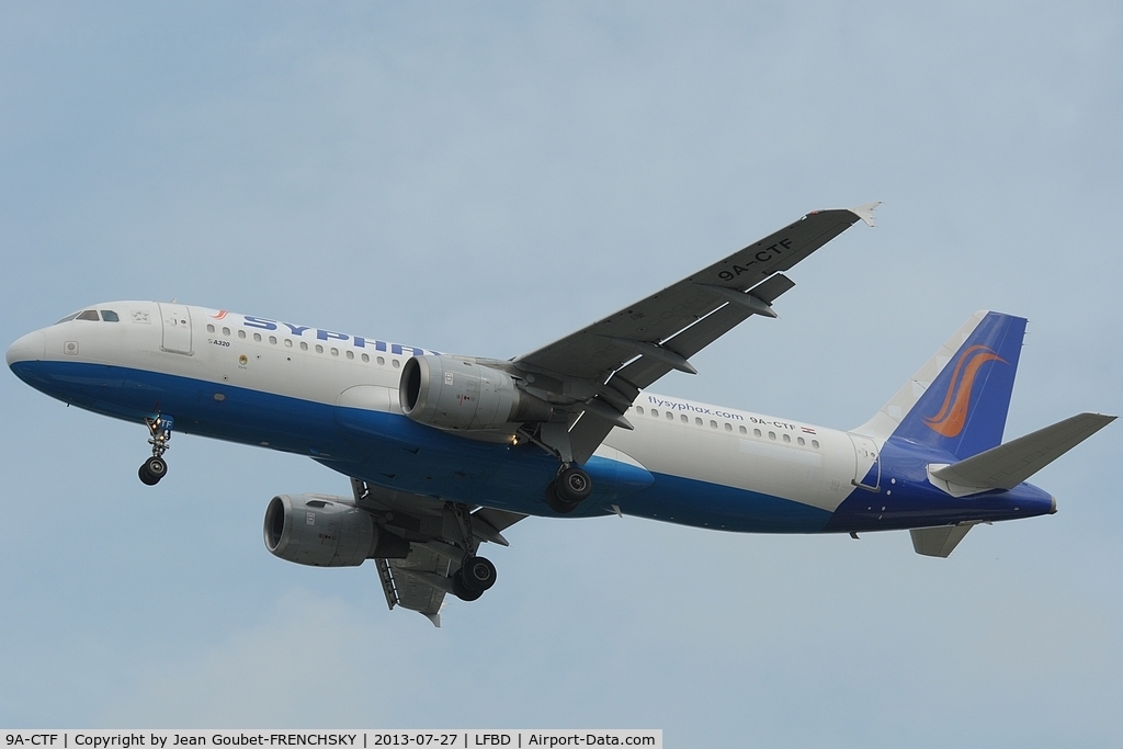 9A-CTF, 1991 Airbus A320-211 C/N 258, SYPHAX landing 23, flight FS6128 from MONASTIR (Tunisia)