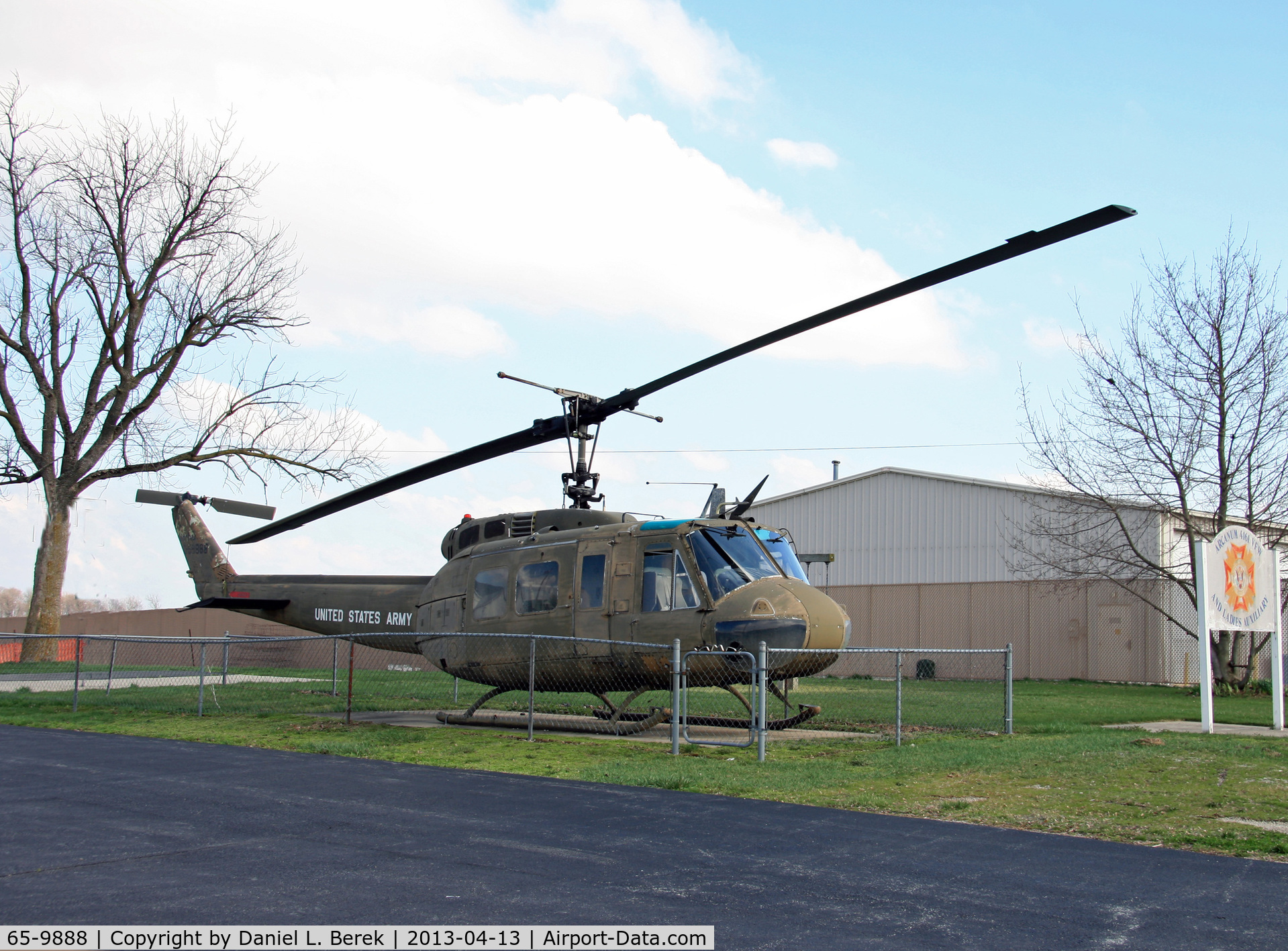 65-9888, 1965 Bell UH-1D Iroquois C/N 4932, On display outside the VFW Post 4161, Arcanum, OH/