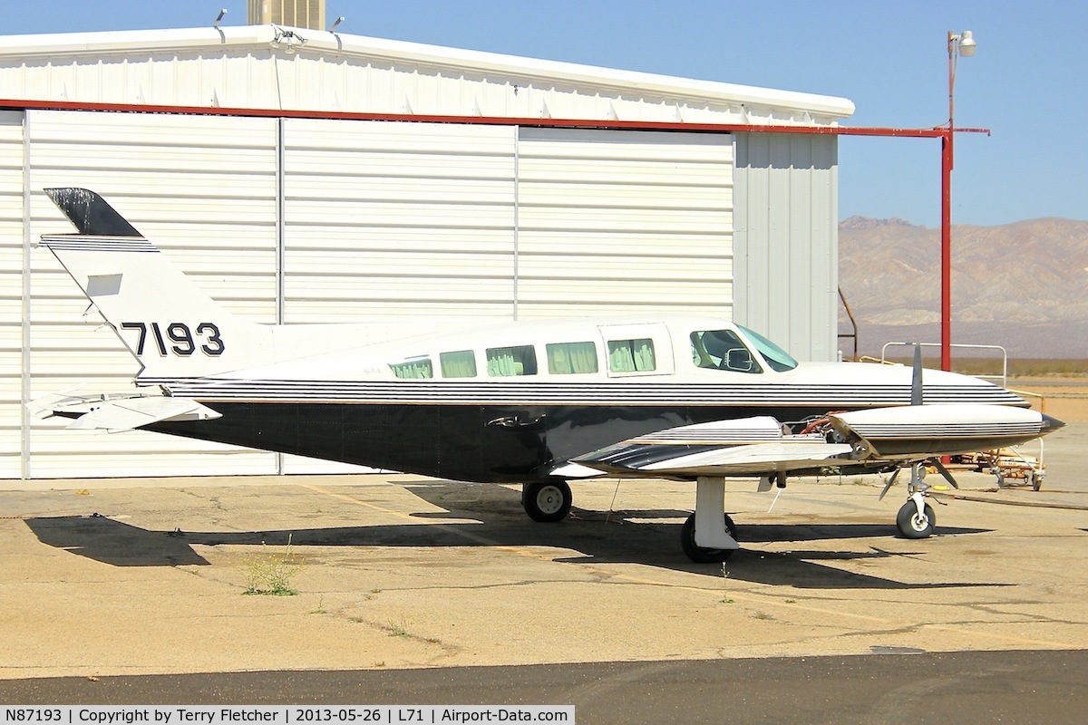 N87193, 1975 Cessna 402B C/N 402B1019, Parked at California City Municipal