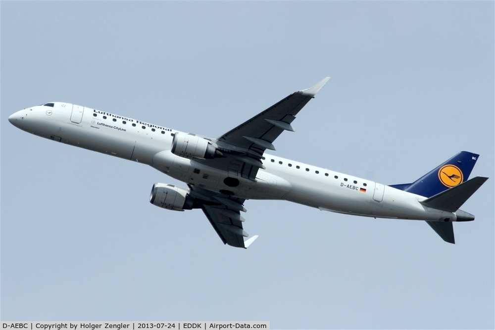 D-AEBC, 2009 Embraer 195LR (ERJ-190-200LR) C/N 19000320, Up and away to HAM.....