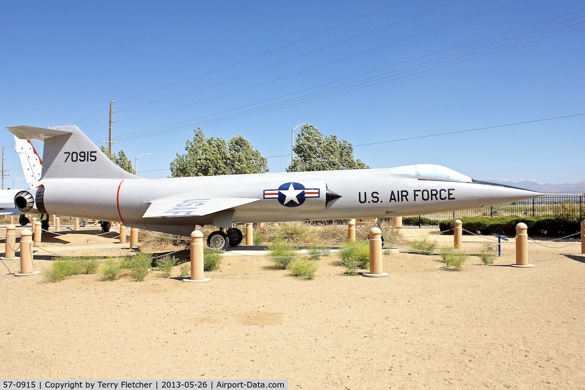 57-0915, Lockheed F-104C Starfighter C/N 383-1232, Exhibited at the Joe Davies Heritage Airpark at Palmdale Plant 42, Palmdale, California