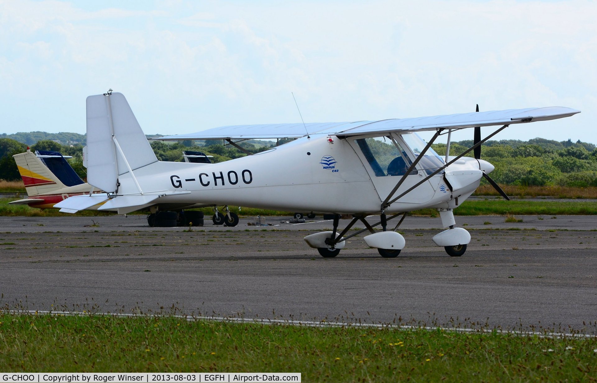 G-CHOO, 2012 Comco Ikarus C42 FB80 C/N 1205-7204, Visiting Ikarus C42 operated by GS Aviation (Europe).