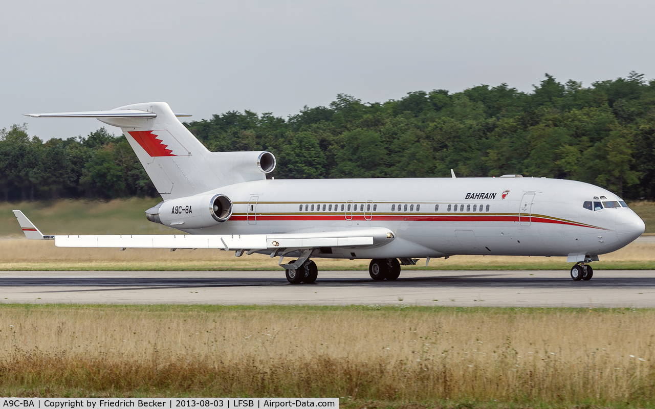 A9C-BA, 1980 Boeing 727-2M7 C/N 21824, departure from Basel