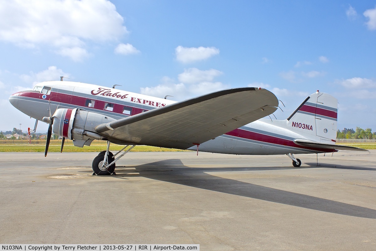 N103NA, 1945 Douglas DC-3C-S1C3G (C-47B) C/N 16821, Parked at Flabob Airport , Riverside , California