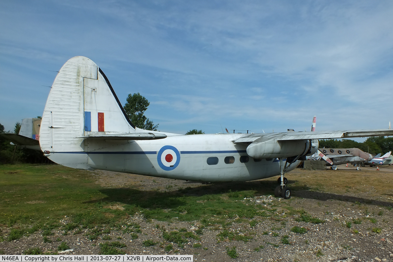 N46EA, 1956 Hunting Percival P-66 Pembroke C1 C/N PAC/66/83, displayed at the Gatwick Aviation Museum