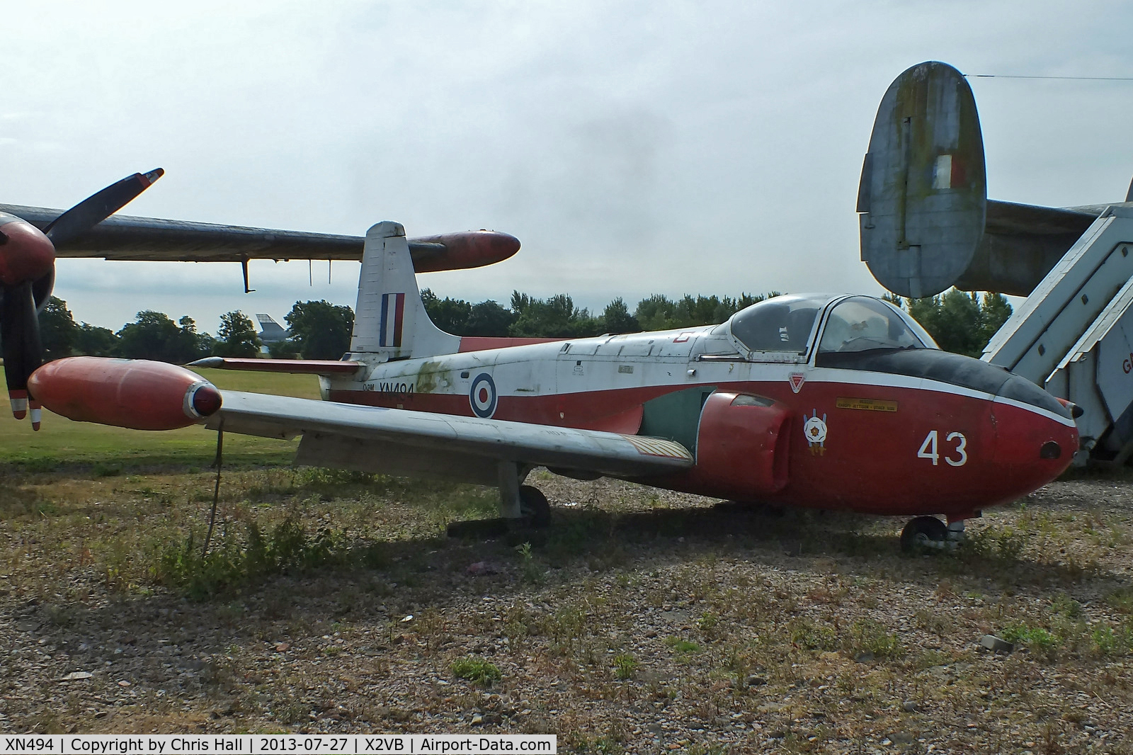 XN494, 1960 Hunting P-84 Jet Provost T.3A C/N PAC/W/10155, displayed at the Gatwick Aviation Museum