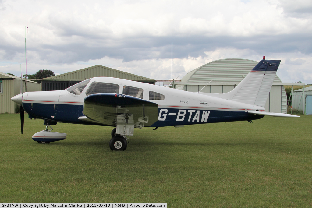 G-BTAW, 1986 Piper PA-28-161 C/N 28-8616031, Piper PA-28-161 Cherokee Warrior II, Fishburn Airfield, July 2013.