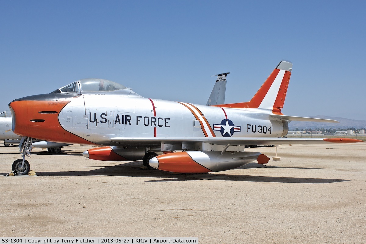 53-1304, 1955 North American F-86H Sabre C/N 203-76, At March Field Air Museum , Riverside , California