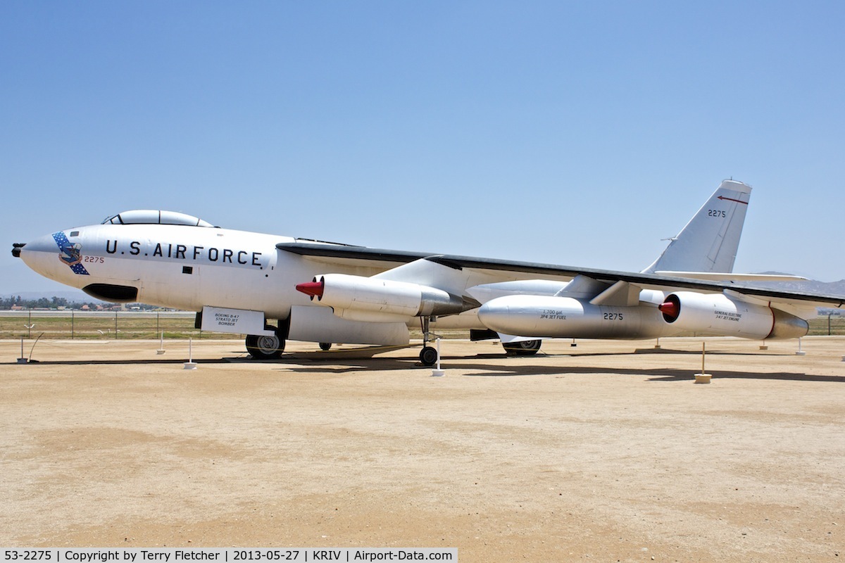 53-2275, 1953 Boeing B-47E Stratojet C/N 4501088, At March Field Air Museum , Riverside , California