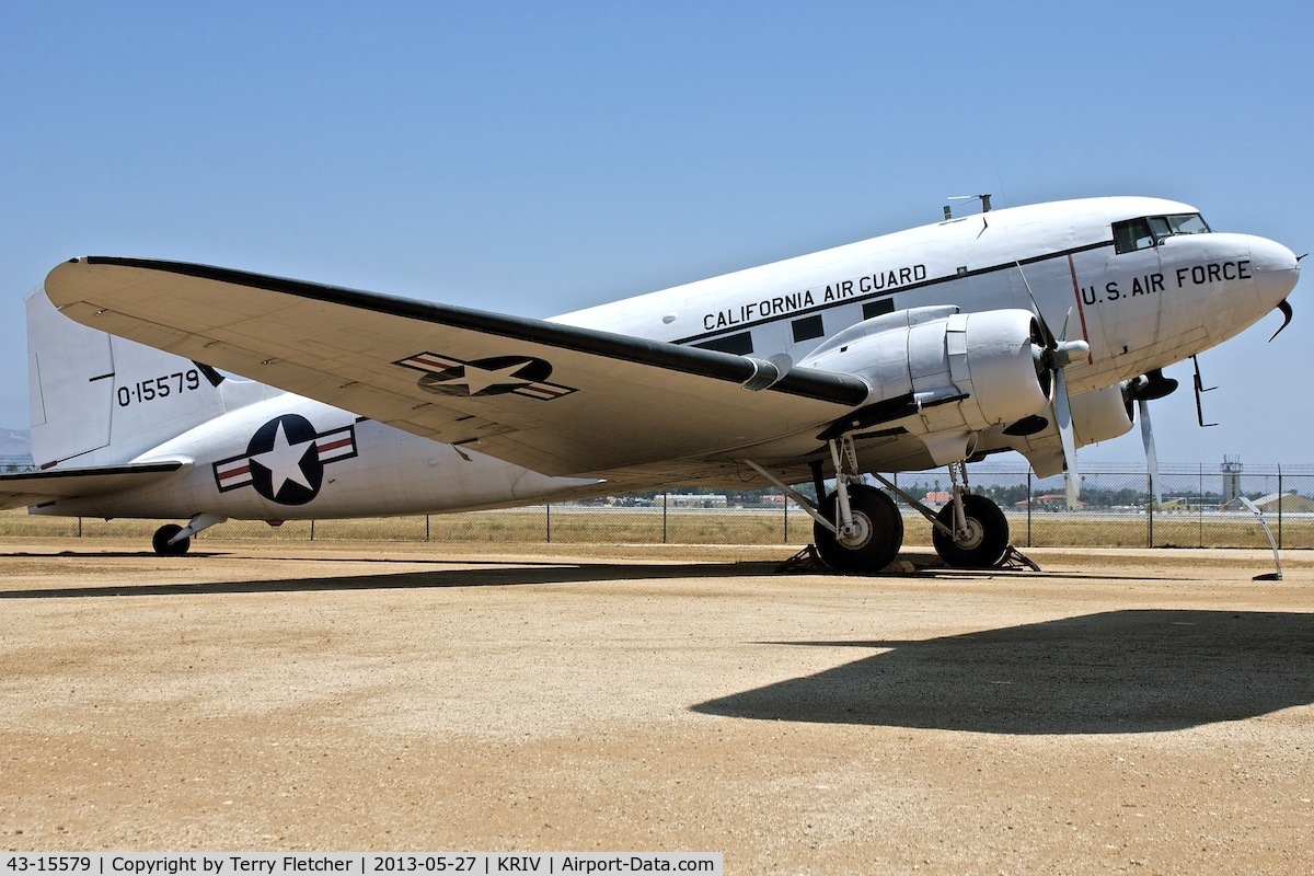 43-15579, 1943 Douglas VC-47A Skytrain C/N 20045, At March Field Air Museum , Riverside , California