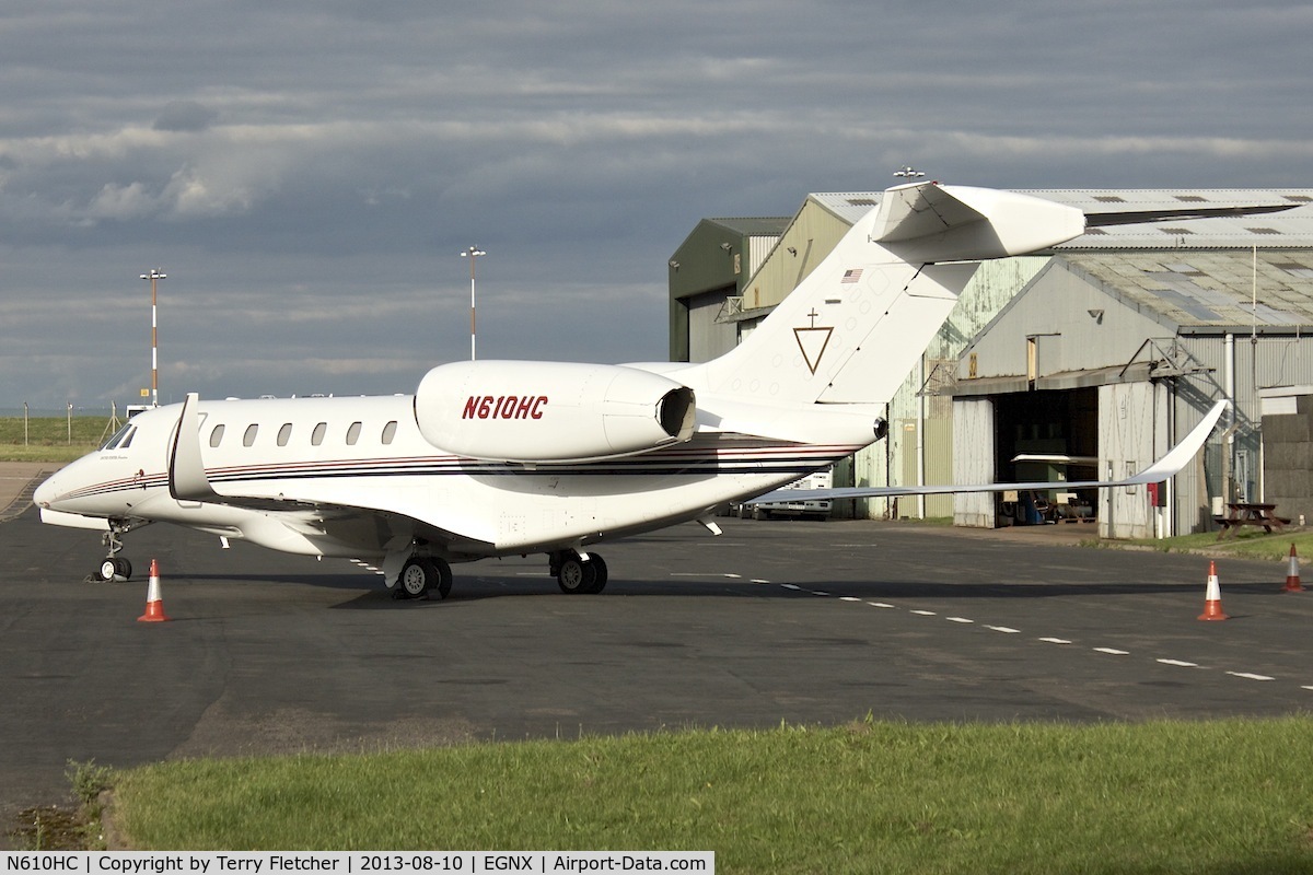 N610HC, 1998 Cessna 750 Citation X C/N 7500054, A visitor to East Midlands Airport in the UK