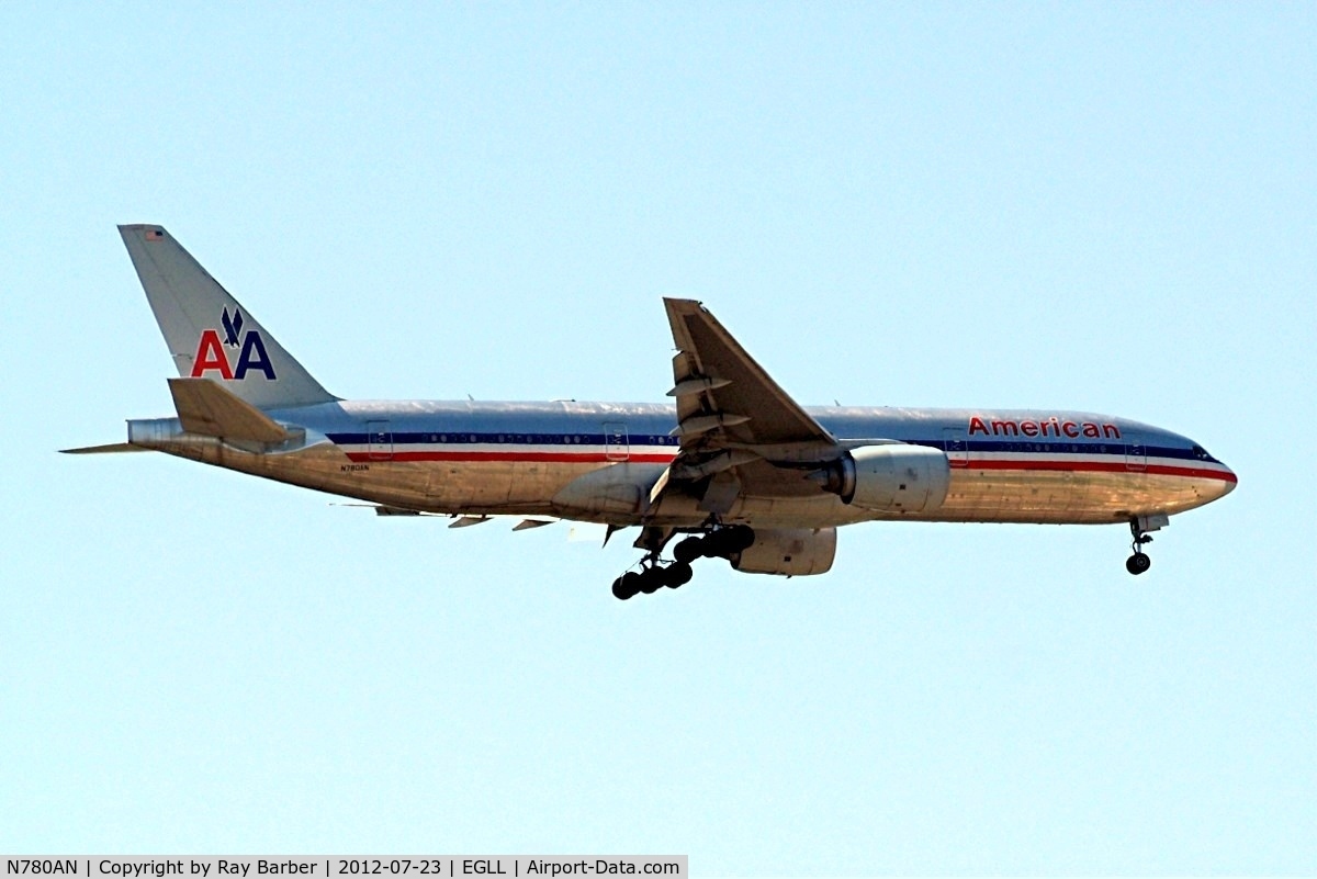 N780AN, 1999 Boeing 777-223 C/N 29956, Boeing 777-223ER [29956] (American Airlines) Home~G 23/07/2012. On approach 27L.