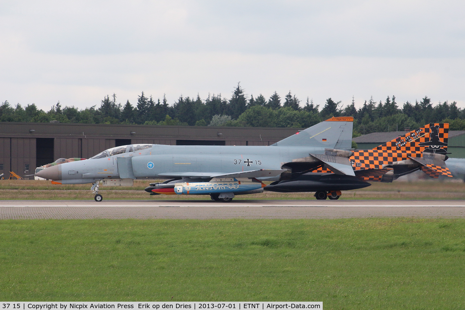 37 15, 1972 McDonnell Douglas F-4F Phantom II C/N 4385, Both Manching based F-4's on the runway of Wittmund AB