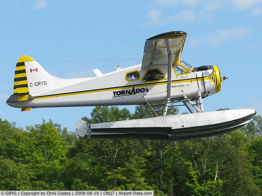 C-GRYG, 1959 De Havilland Canada DHC-2 MK. I C/N 1335, This yellow Beaver was flying off the Lower Pickerel River with passengers on a scenic flight. It is based here at the Port Loring Water Aerodrome (CNQ7) in the beautiful Canadian wilderness about 140 nm North of Toronto.