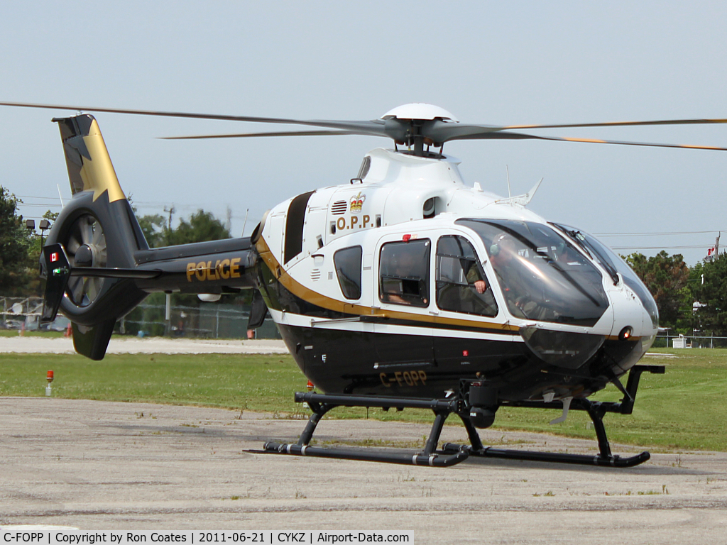 C-FOPP, 2010 Eurocopter EC-135P-2+ C/N 0948, This is a 2010 Eurocopter EC135 of the Ontario Provincal Police waiting for clearance from Buttonville Airport (CYKZ)