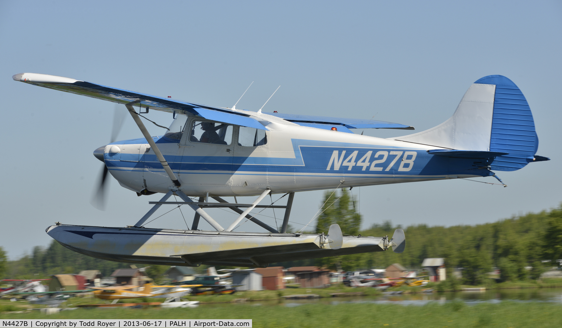 N4427B, 1955 Cessna 170B C/N 26771, Landing at Lake Hood