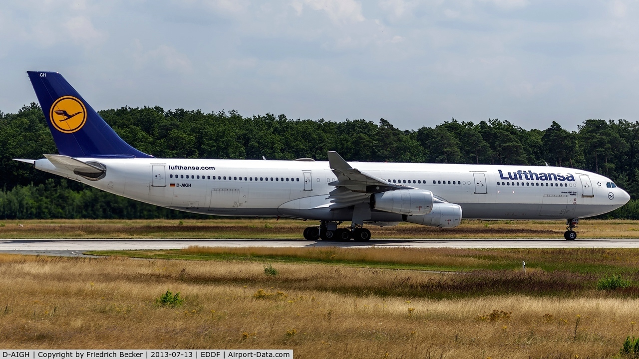 D-AIGH, 1994 Airbus A340-311 C/N 052, departure via RW18W