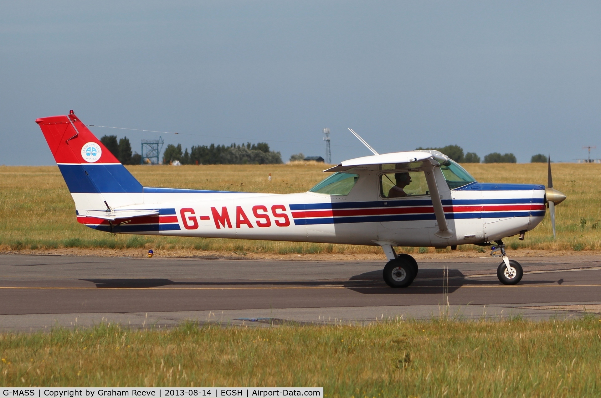 G-MASS, 1979 Cessna 152 C/N 152-81605, Departing from Norwich.