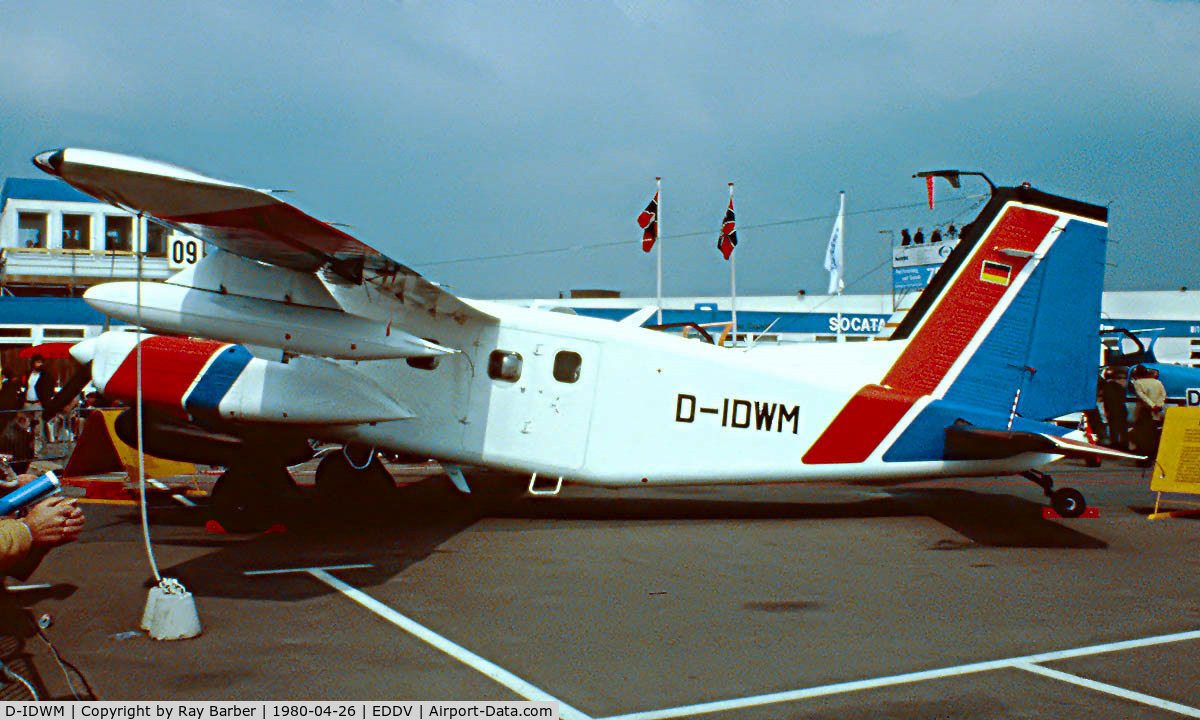 D-IDWM, Dornier Do-128-2 Skyservant C/N 4331, Dornier Do.28D-2 Turbo Skyservant [4331] Hannover~D 26/04/1980
