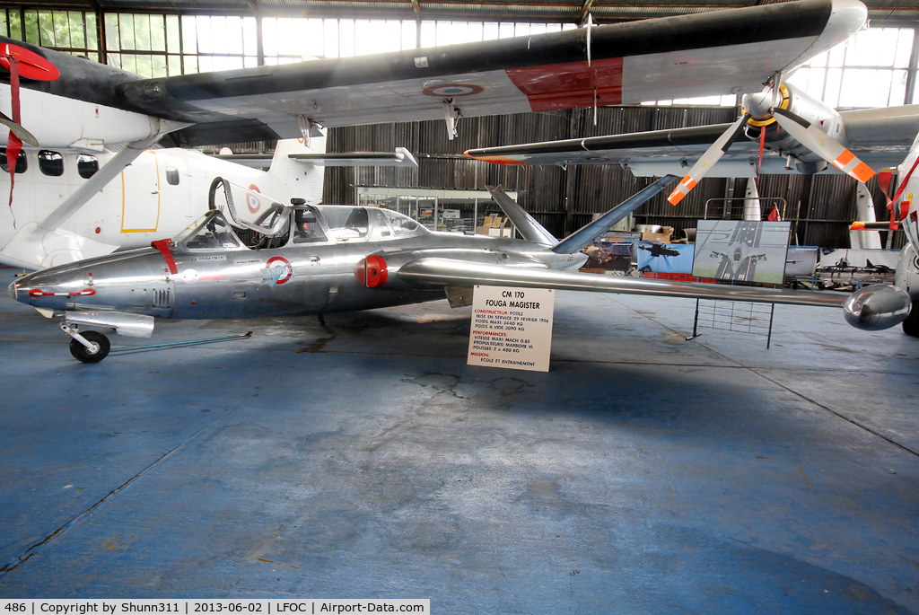 486, Fouga CM-170R Magister C/N 486, Preserved in Canopee Museum and seen during LFOC Open Day 2013...