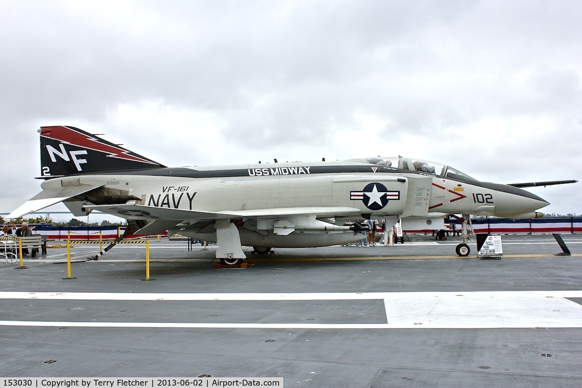 153030, McDonnell F-4N Phantom II C/N 1557, Displayed on the USS Midway on the Waterfront at San Diego , California