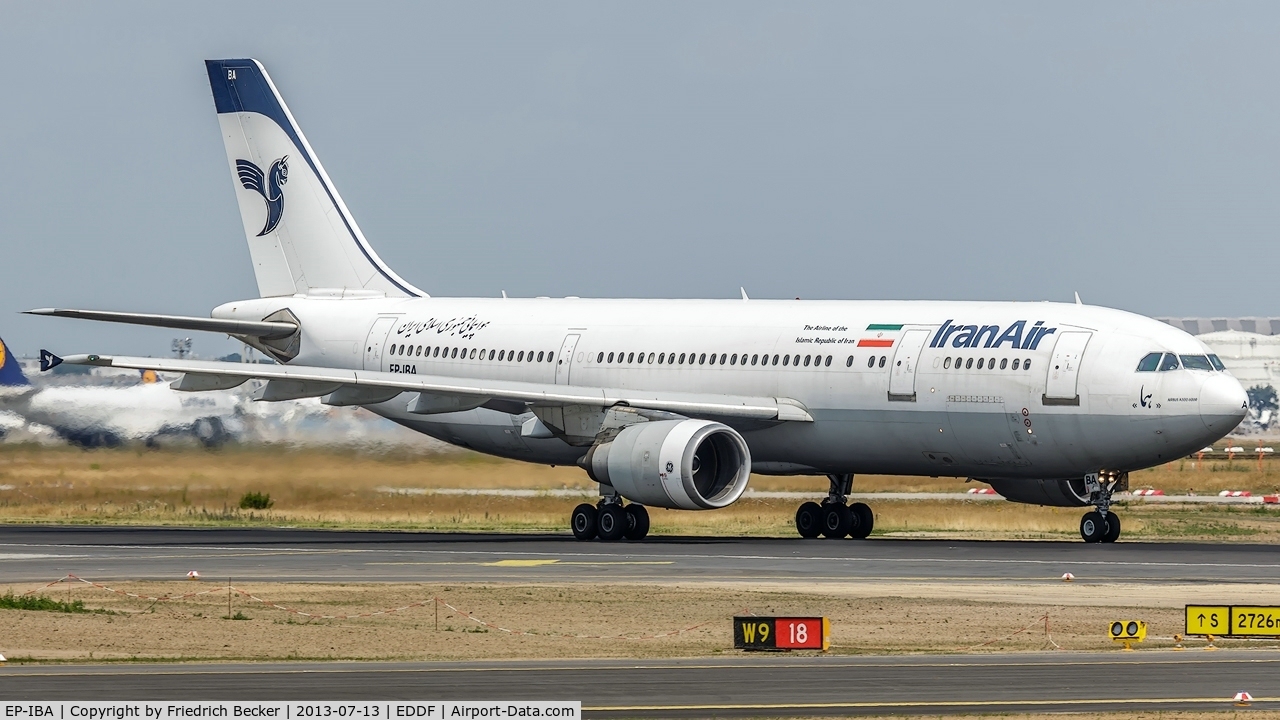 EP-IBA, 1993 Airbus A300B4-605R C/N 723, departure via RW18W