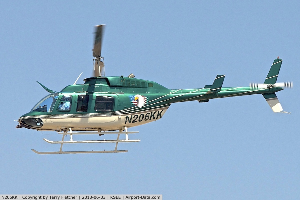 N206KK, Bell 206L-1 LongRanger II C/N 45486, At Gillespie Field , San Diego , California