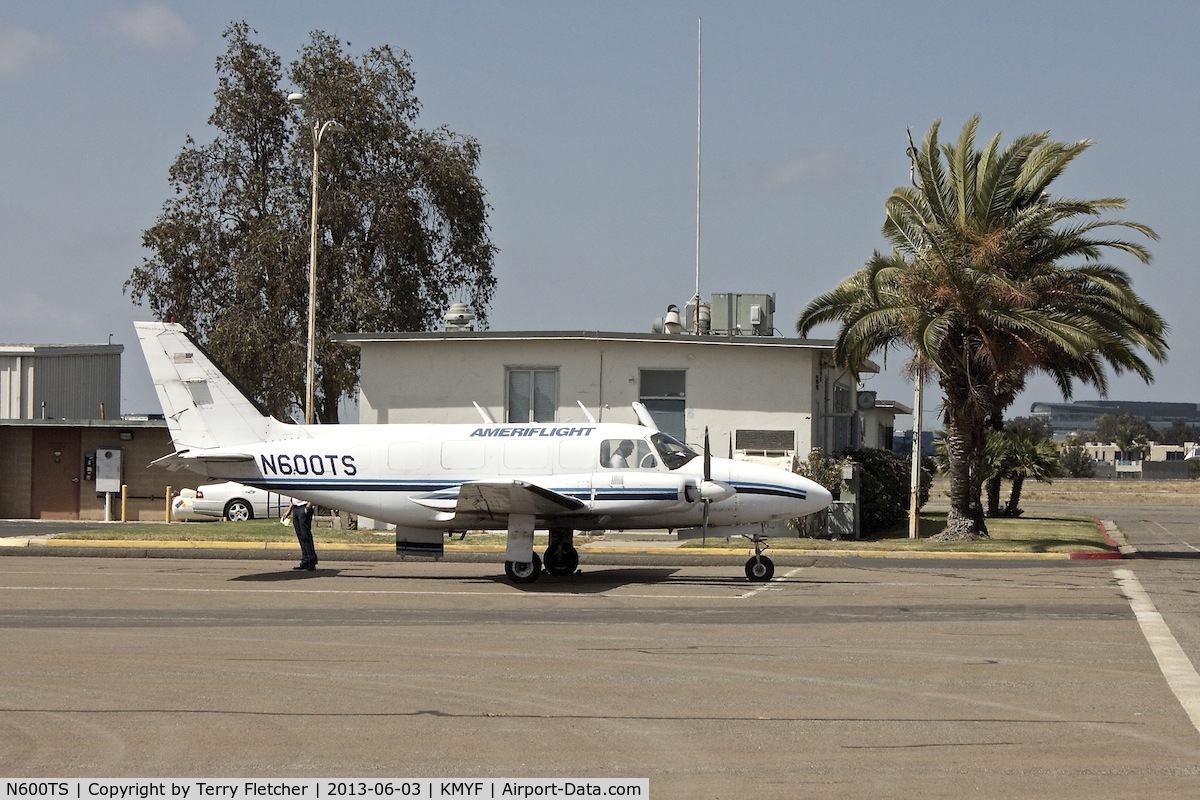 N600TS, 1973 Piper PA-31-350 Chieftain C/N 31-7305047, at Montgomery Field , San Diego