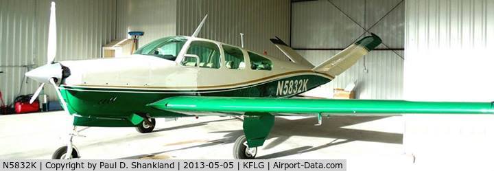 N5832K, 1965 Beechcraft Bonanza S-35 C/N D-7843, newly repainted and located at KFLG