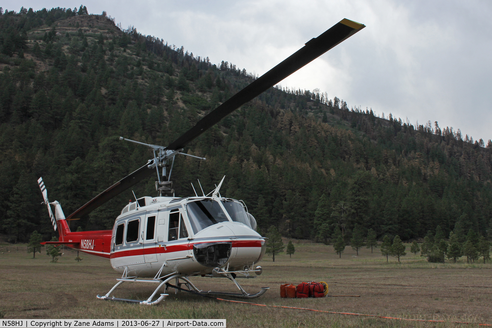 N58HJ, 1980 Bell 205A-1 C/N 30314, N58HJ - Jaroso fire, Cowles, NM - June 2013