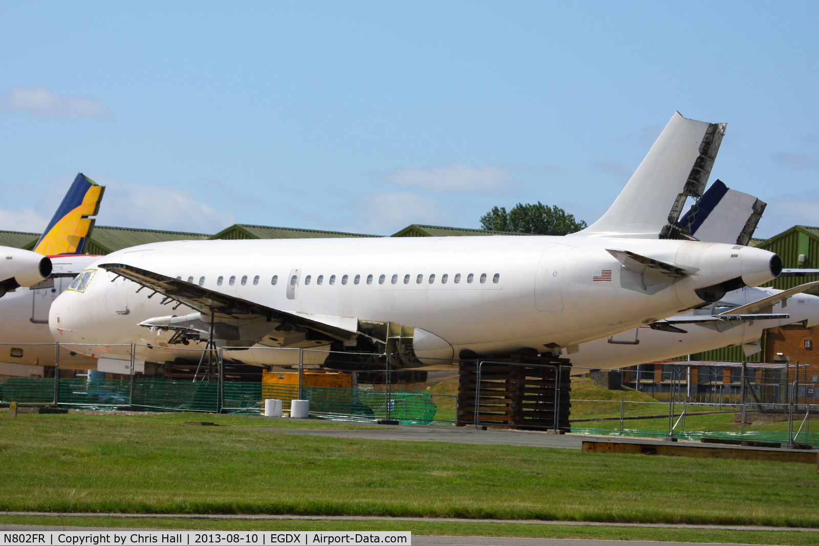 N802FR, 2003 Airbus A318-111 C/N 1991, ex Frontier Airlines A318 in storage at St Athan