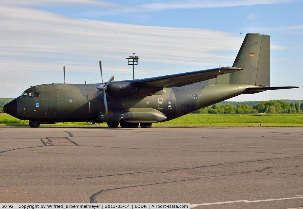 50 92, Transall C-160D C/N D129, Taxiing out to Runway 27.